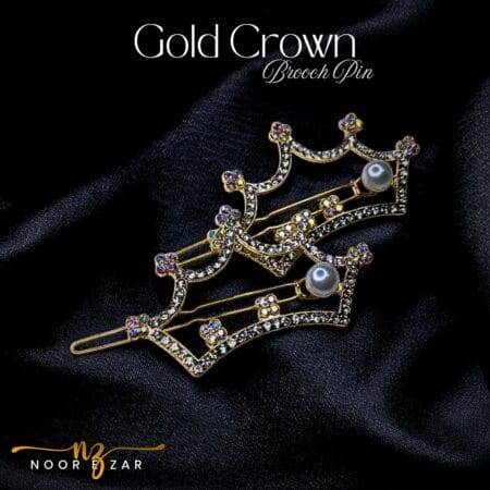 Golden Crown Brooch Pin