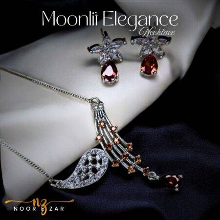 Moonlit Elegance Silver Plated 1 Karat Necklace for Women