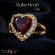 Ruby Heart Gold Plated 1 Karat Ring for Women