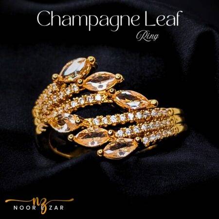 Champagne Leaf Gold Plated 1 Karat Ring for Women