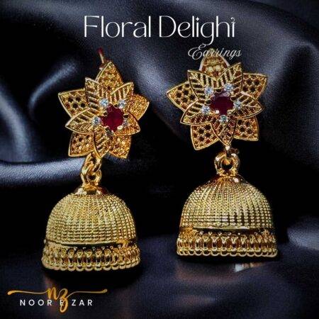 Floral Delights Gold Plated Earrings 1 Karat