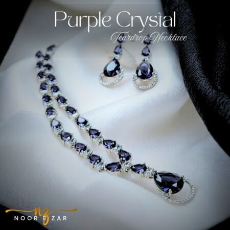 Purple Crystal Tear Drop necklace