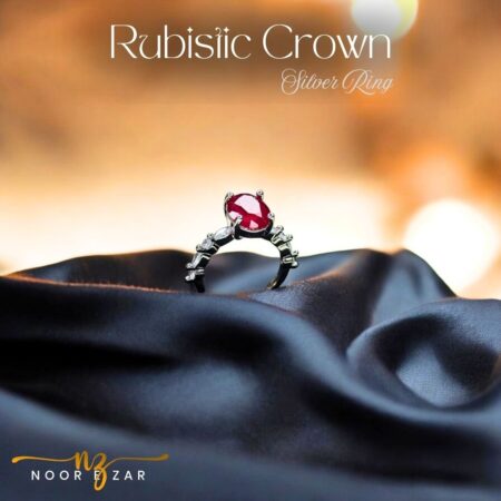 Rubistic Crown Silver Ring