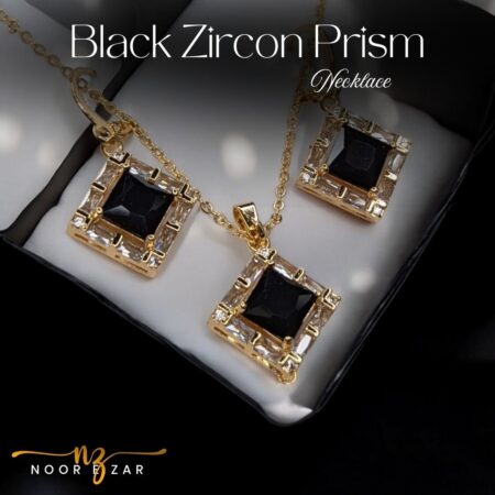 Black Zircon Gold Necklace