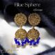 Blue Sphere Gold Earrings