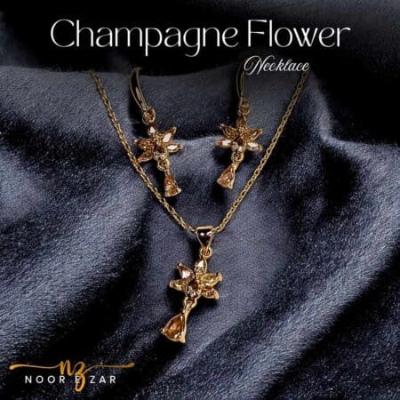 Champagne Flower Gold Necklace