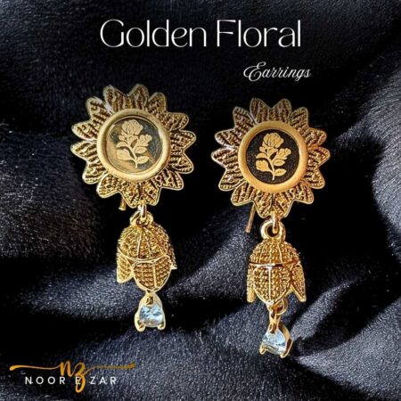 Golden Floral Earrings