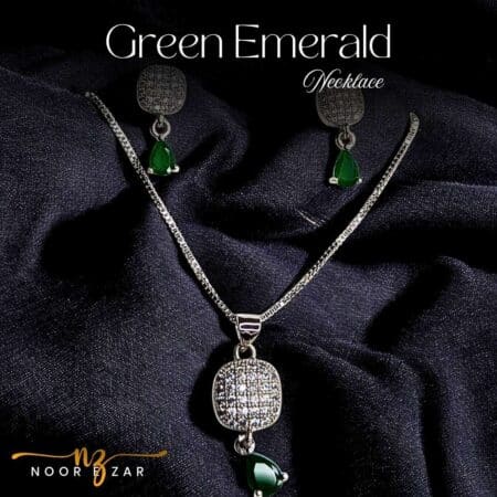 Green Emerald Silver Necklace