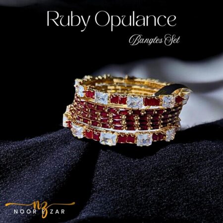 Ruby Opulance Gold Bangles Set