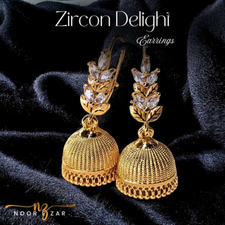 Zircon Delight Gold Earrings