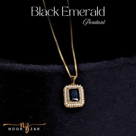 Black Emerald Gold Pendant Necklace