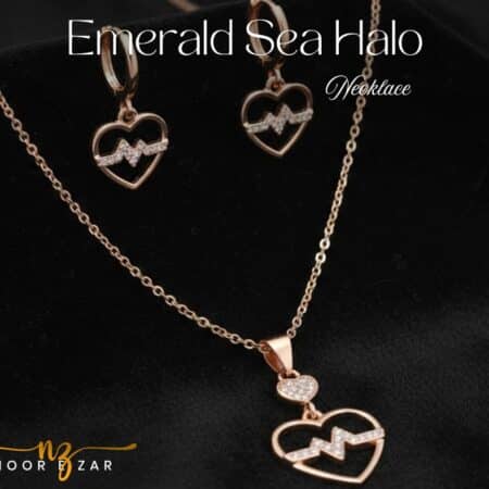 emerald sea halo necklace