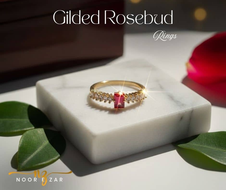gilded rosebud ring