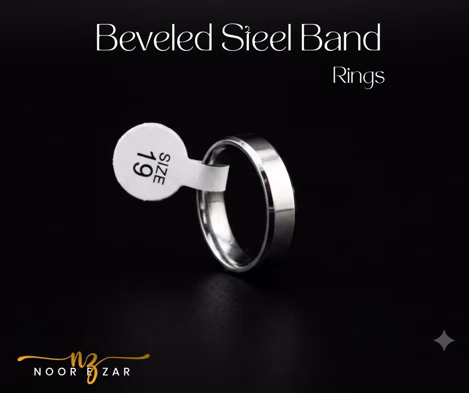Beveled Steel Band Ring