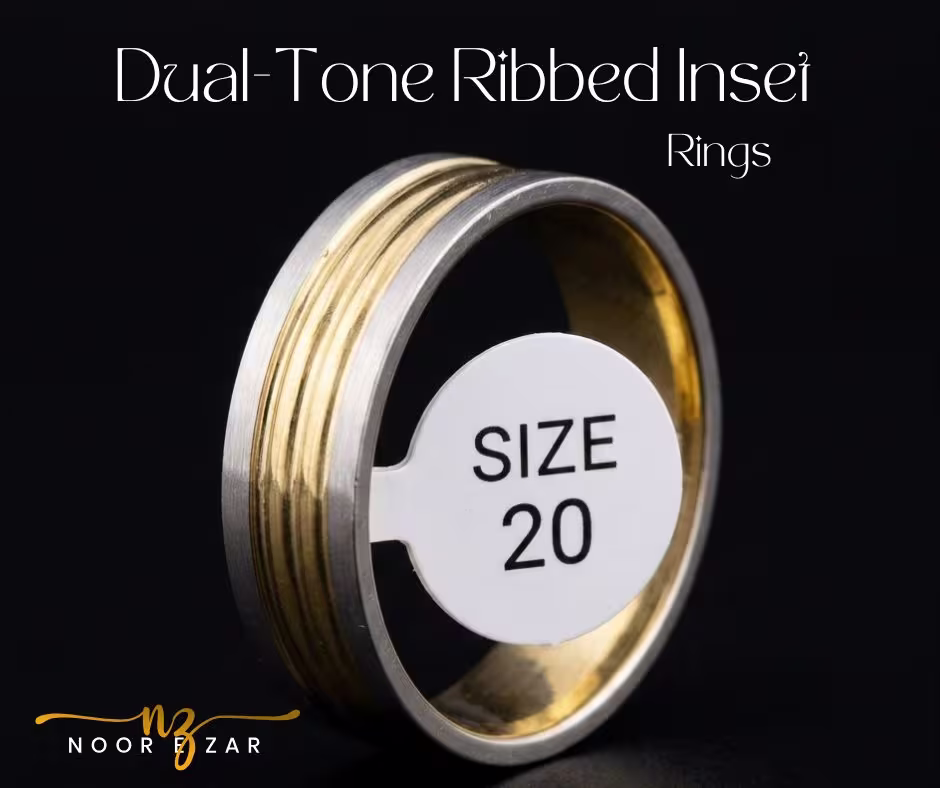 Dual-Tone Ribbed Inset Ring