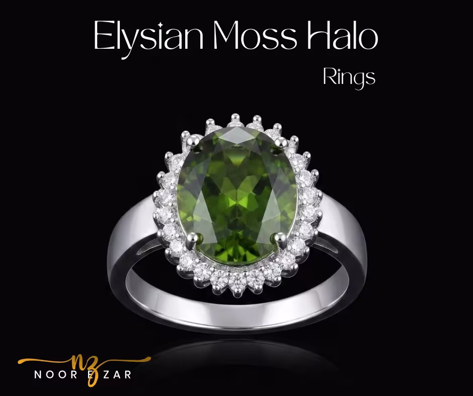 Elysian Moss Halo Ring