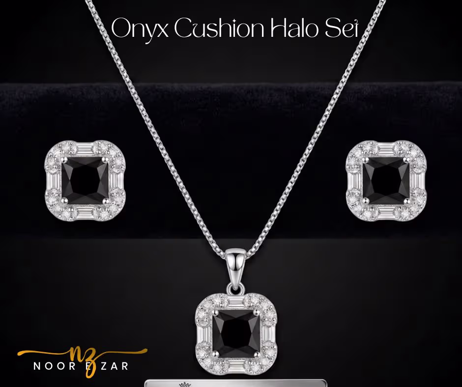 Onyx Cushion Halo Set