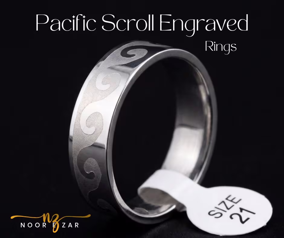 Pacific Scroll Engraved Ring
