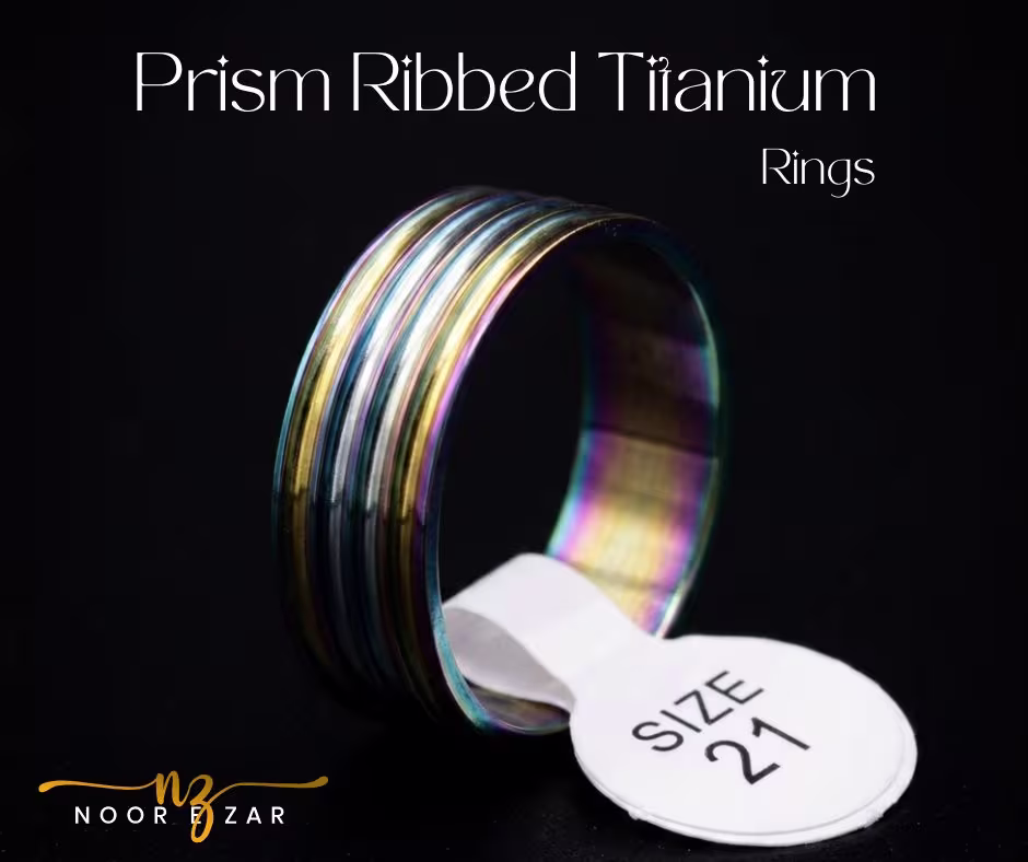 Prism Ribbed Titanium Ring