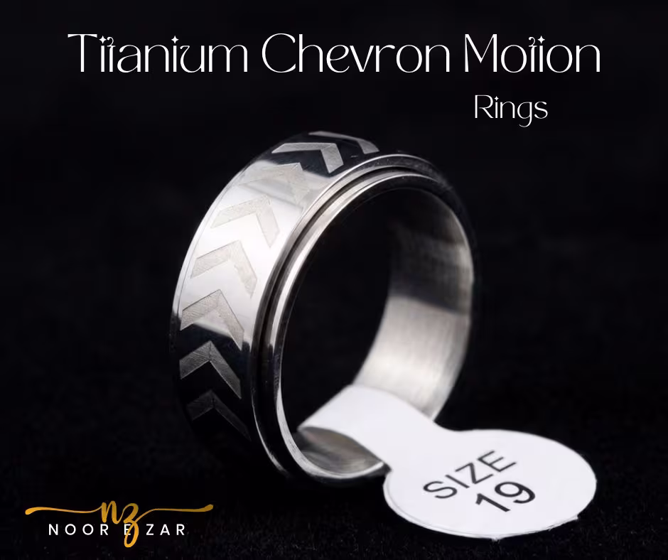 Titanium Chevron Motion Ring