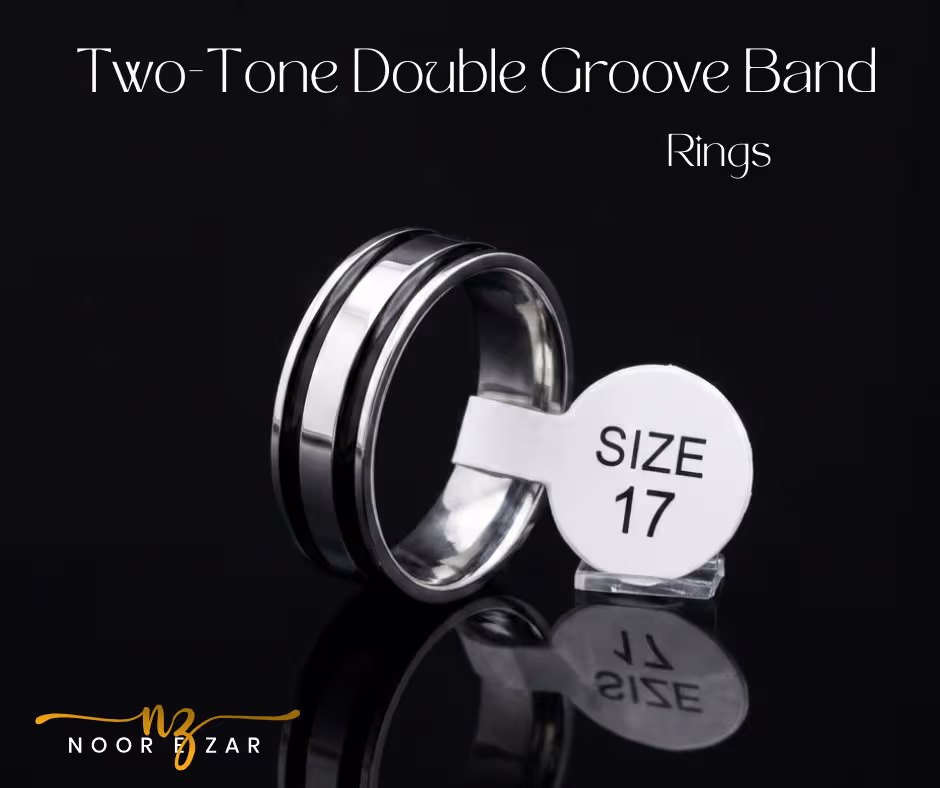 Two-Tone Double Groove Band Ring